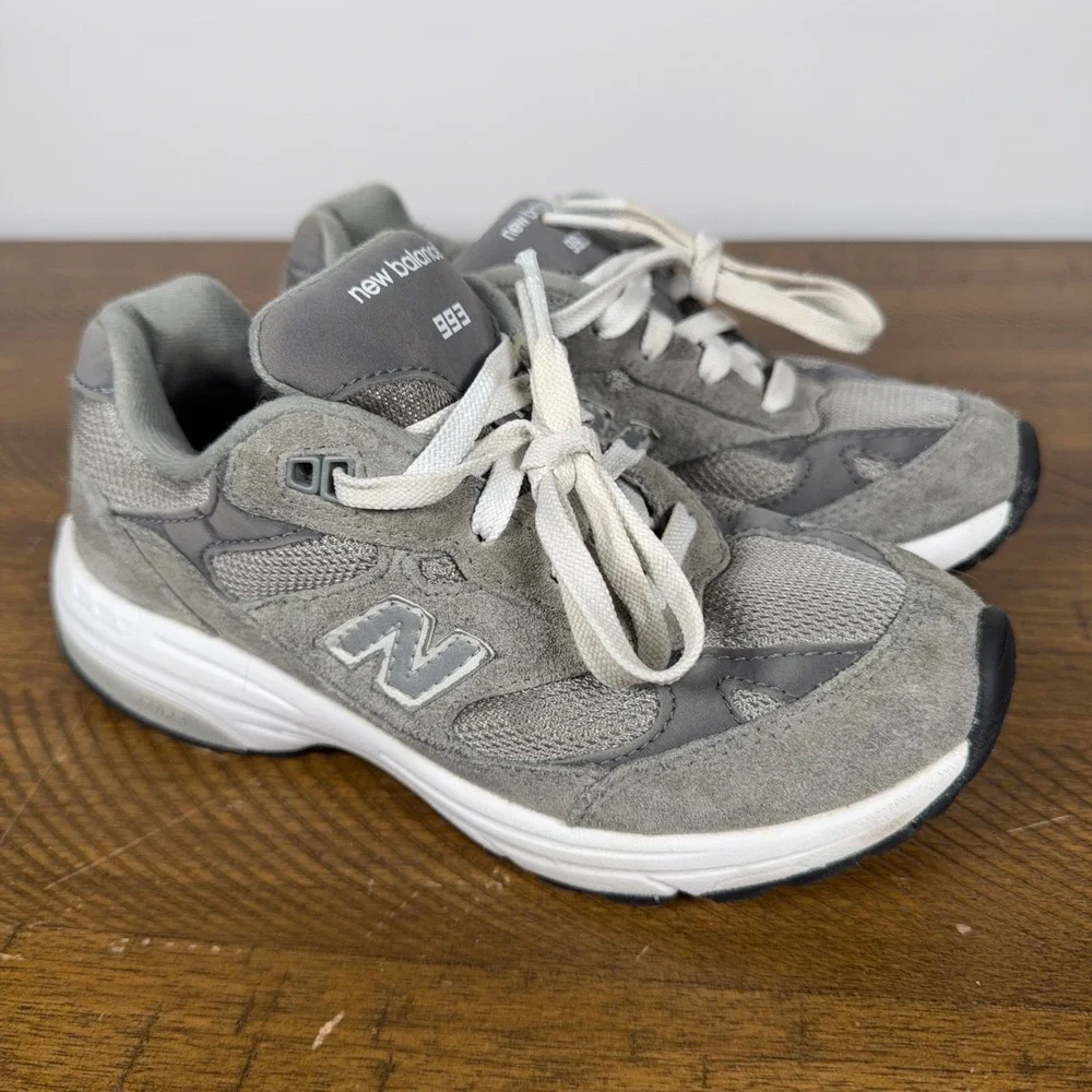 New Balance Sneakers Kids 2.5 Gray 993 Heritage Suede Mesh Running Shoes